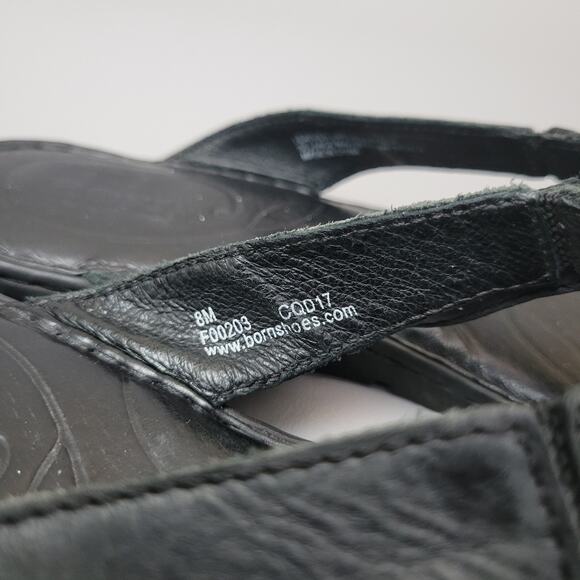 Born Concepts B.O.C Flip Flops Sandals Black Slip On Sz 8 Leather Summer Casual - Picture 10 of 12